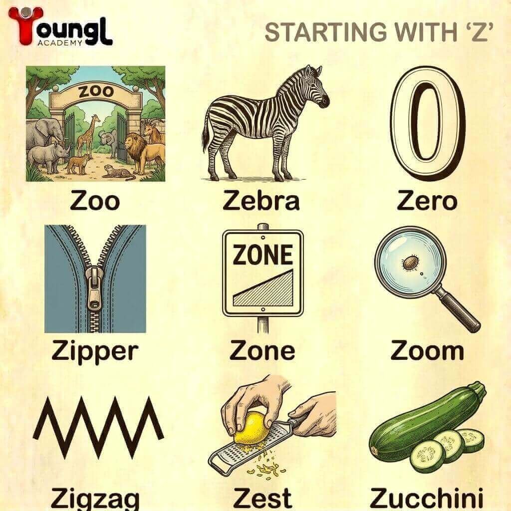 أسهل كلمات تبدأ بحرف الـ Z